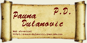 Pauna Dulanović vizit kartica